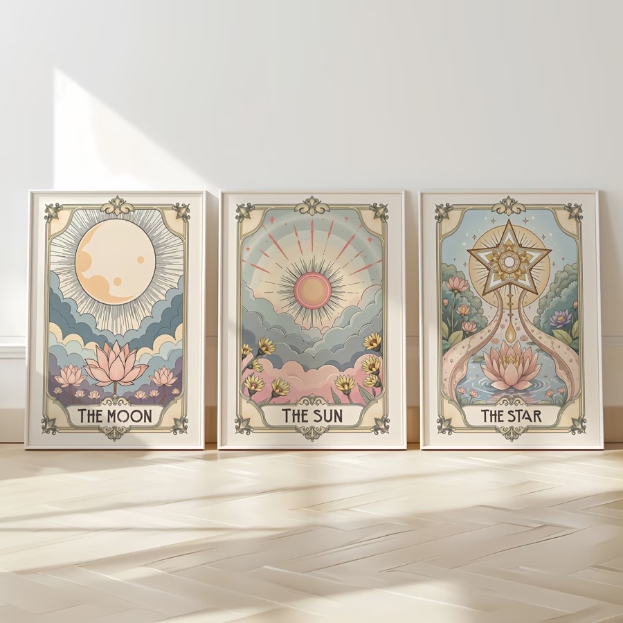 Sustainable Living Products - Arte de parede moderna boho tarot,