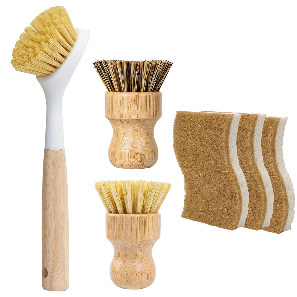 Conjunto de 6 Escovas e Esponj - Dish Brush Bamboo avaliação e preço
