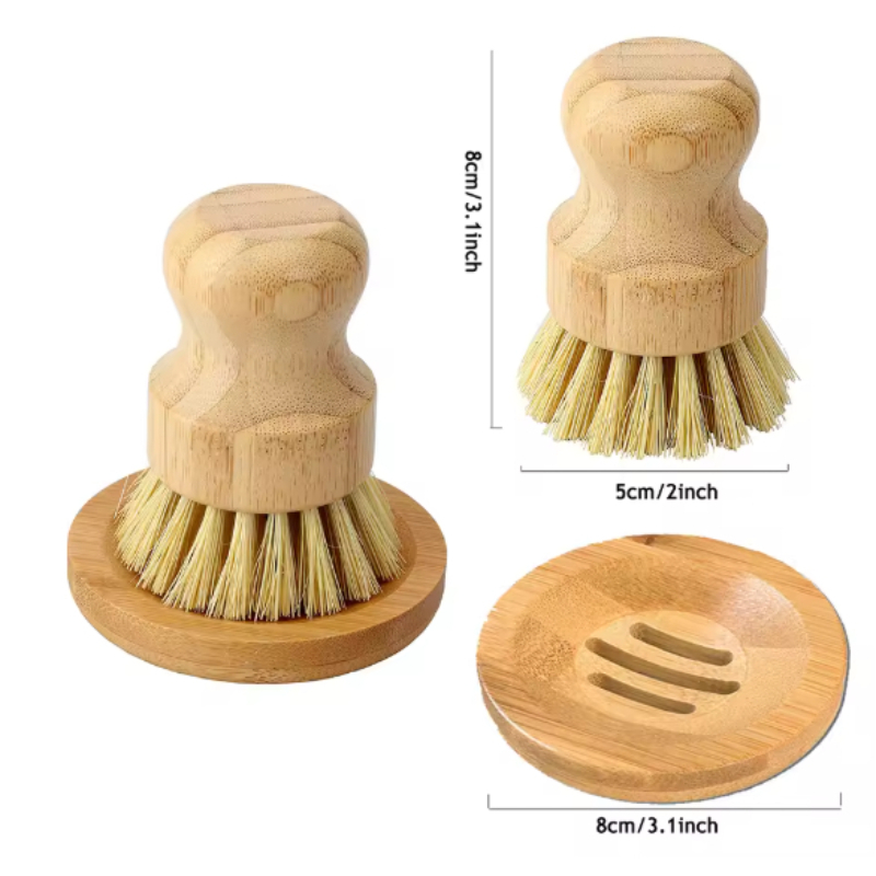 1 Conjunto de Escova de Bambu  - Dish Brush Bamboo avaliação e preço