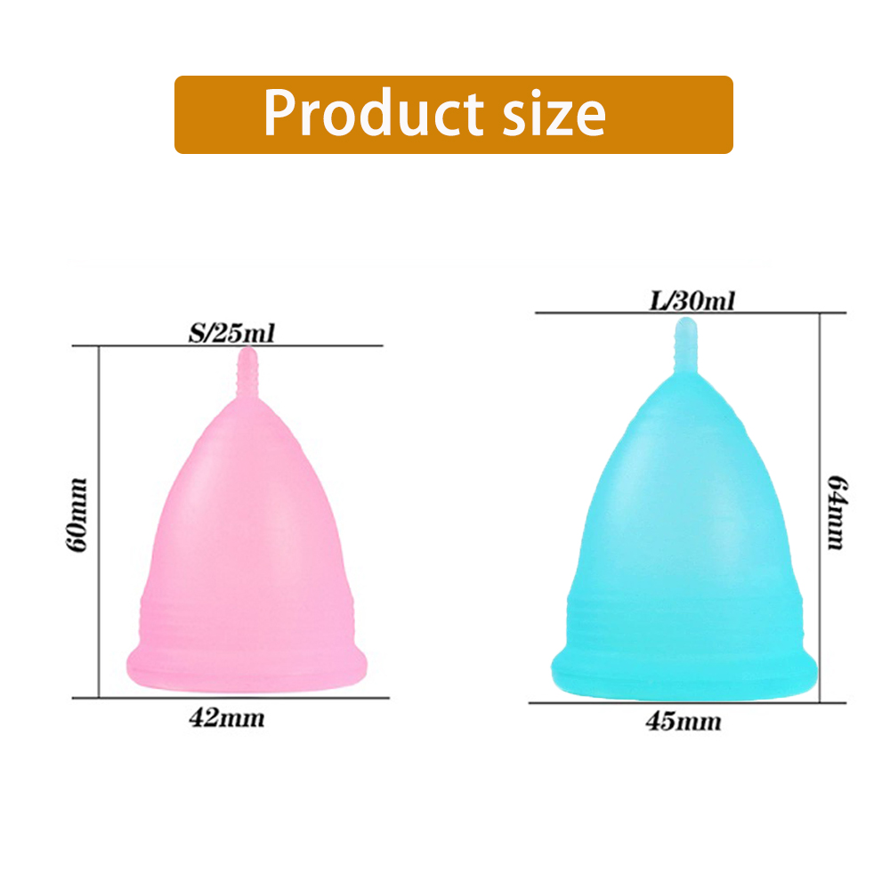Copo menstrual feminino, 2 peç - Menstrual Cup Silicone avaliação e preço